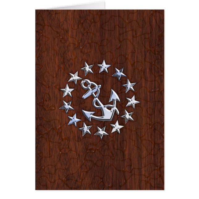Nautical Yacht Flag Anchor Stars Symbol (Front)