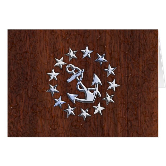 Nautical Yacht Flag Anchor Stars Symbol (Front Horizontal)
