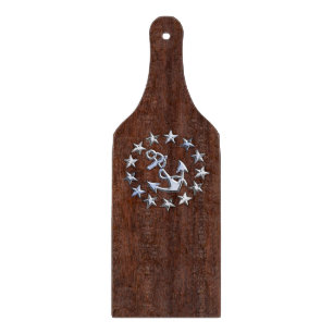Nautical Yacht Flag Anchor Stars Symbol Cutting Board