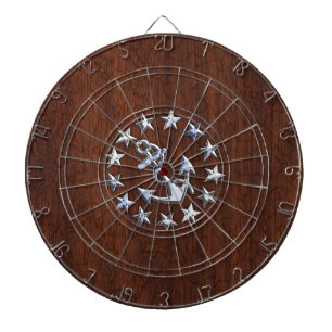 Nautical Yacht Flag Anchor Stars Symbol Dartboard