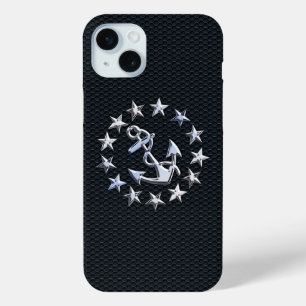 Nautical Yacht Flag Chrome Ensign on Grille Print iPhone 15 Mini Case