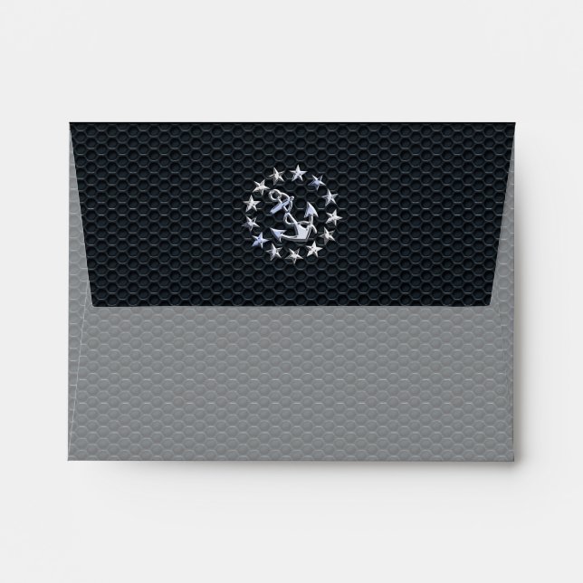 Nautical Yacht Flag Chrome Ensign on Grille Print Envelopes (Back (Top Flap))