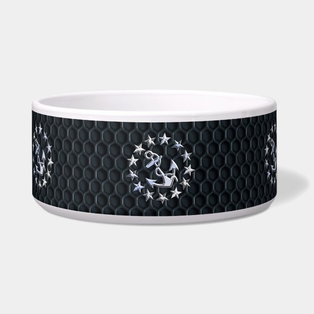 Nautical Yacht Flag Chrome Symbol on Grille Decor (Left)