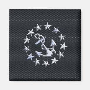 Nautical Yacht Flag Silver Ensign on Grille Print Magnet