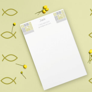 Nautical Yellow and Grey Anchor Fish Weather Vane Stationery