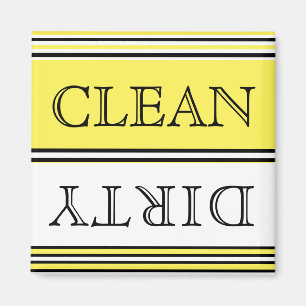 Nautical Yellow Dishwasher Dirty Clean  Magnet