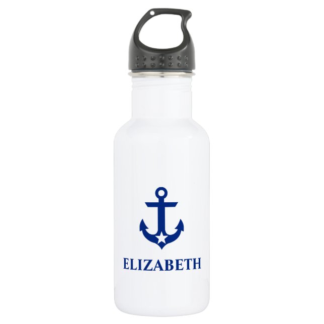 Nautical Your Name Anchor Star 532 Ml Water Bottle (Front)