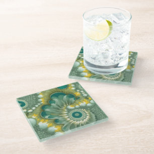 Nautilus Abstract Glass Coaster