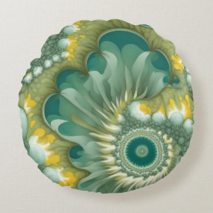 Nautilus Abstract Round Pillow