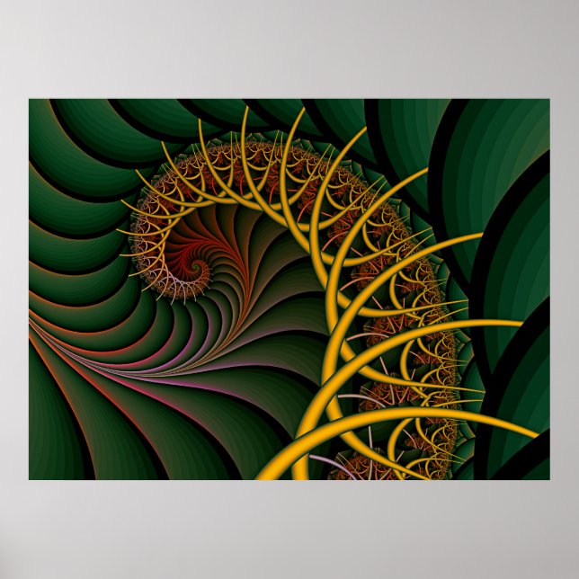 Nautilus Inner Float Chambers - Fractal Art Poster (Front)