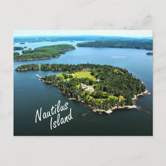 Nautilus Island: "I myself..." Lowell postcard (Front)