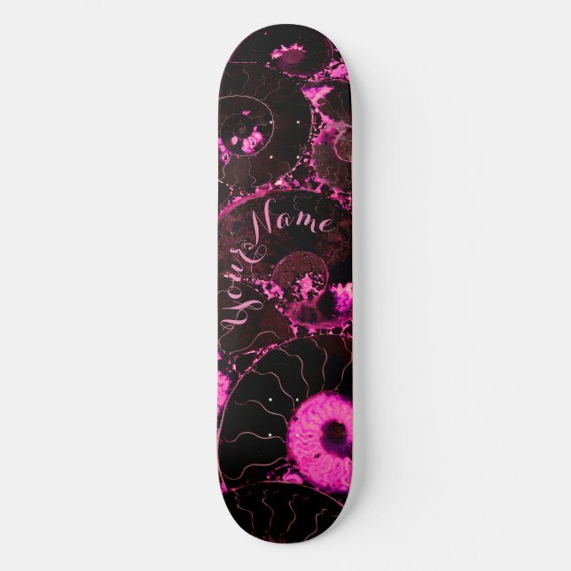 Nautilus pink shell design skateboard (Front)