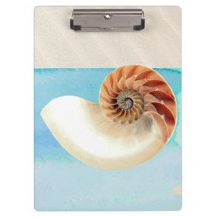 Nautilus Seashell and Sand  Clipboard