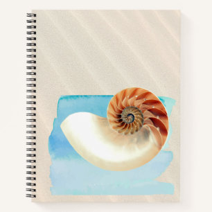 Nautilus Seashell and Sand  Notebook
