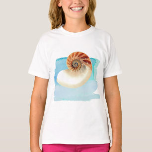 Nautilus Seashell and Sand  T-Shirt