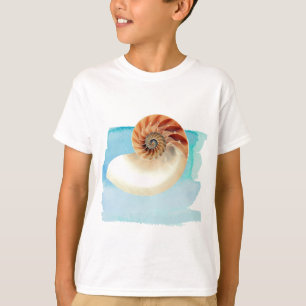 Nautilus Seashell and Sand  T-Shirt