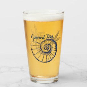 Nautilus Seashell & Starfish Marine Life Custom Glass