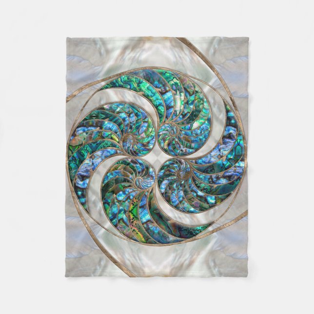 Nautilus Shell - Abalone and Pearl Fleece Blanket (Front)