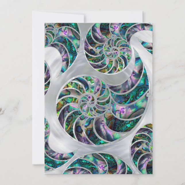 Nautilus Shell Abalone and Pearl Holiday Card (Front)