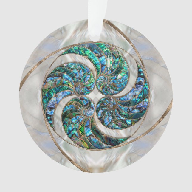 Nautilus Shell - Abalone and Pearl Ornament (Front)