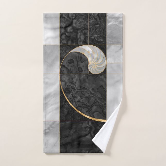 Nautilus Shell - Black Abalone and Pearl (Serviette à main)