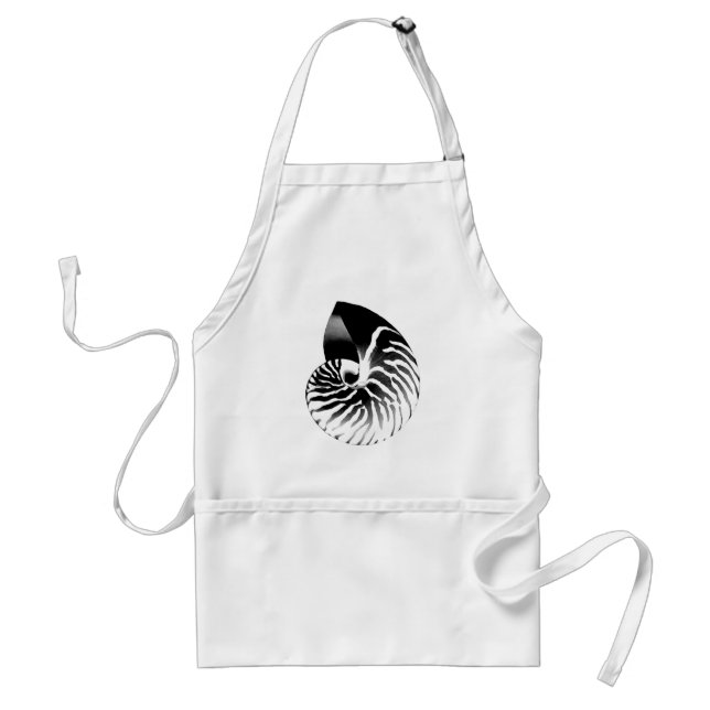 Nautilus shell - black, grey and white standard apron (Front)