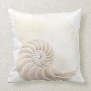 Nautilus shell, close-up throw pillow