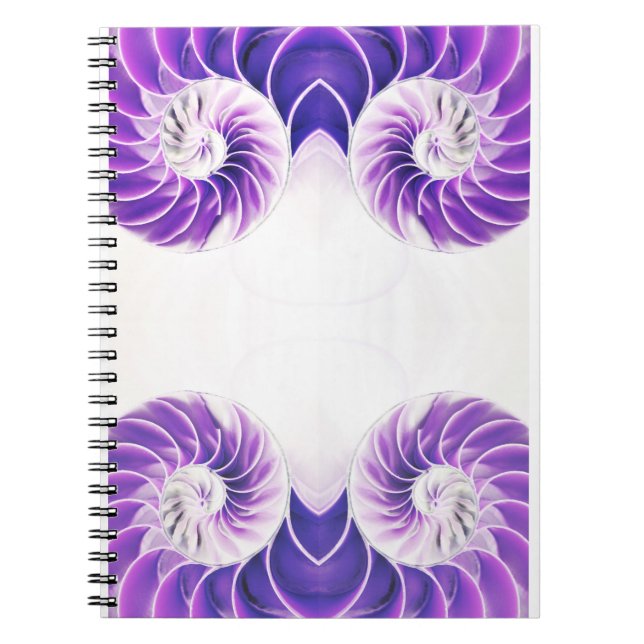 Nautilus Shell Fibonacci Carnet - blanc violet (Devant)