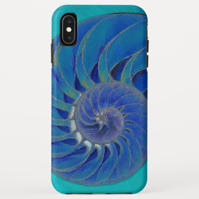 Nautilus Shell in Blue Case-Mate iPhone Case (Back)