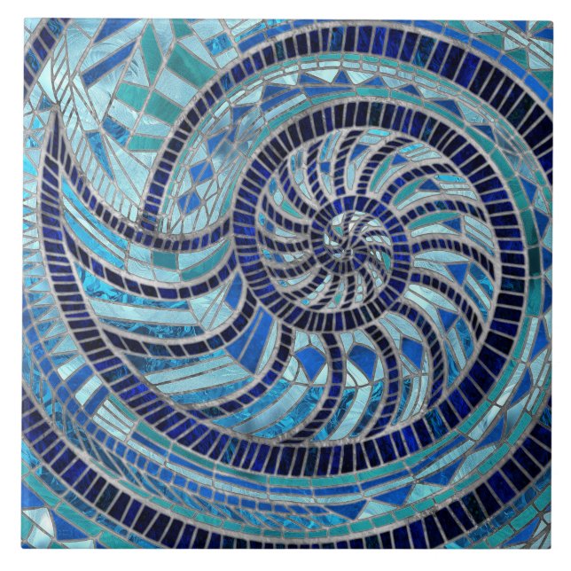 Nautilus Shell mosaic art Tile (Front)