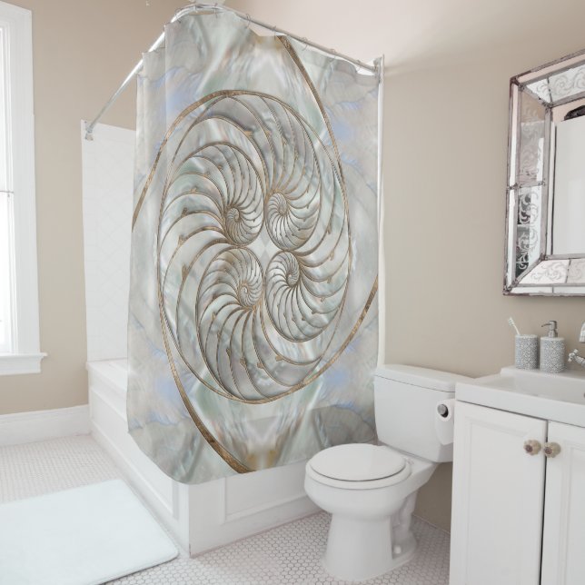 Nautilus Shell - Mother of Pearl and gold (In Situ)
