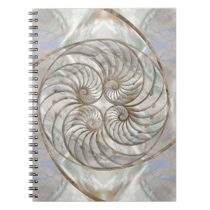 Nautilus Shell - Mother of Pearl and gold Notebook