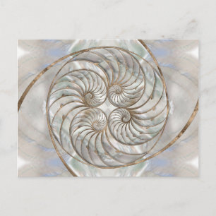 Nautilus Shell - Mother of Pearl and gold Postcard
