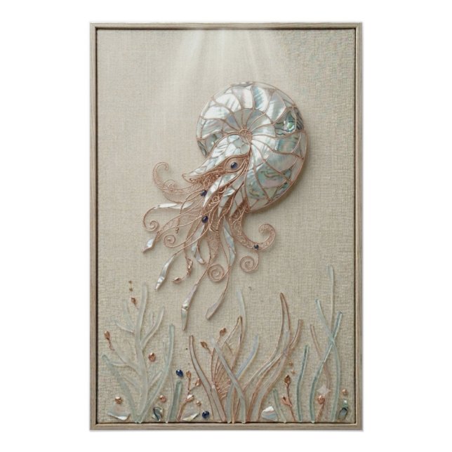 Nautilus Shell Ocean Wall Art (Front)