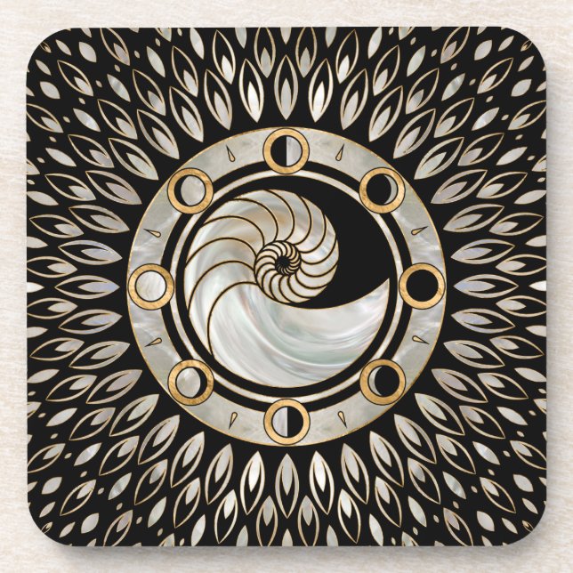 Nautilus Shell - Phases of the moon Coaster (Front)