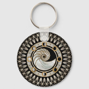 Nautilus Shell - Phases of the moon Keychain