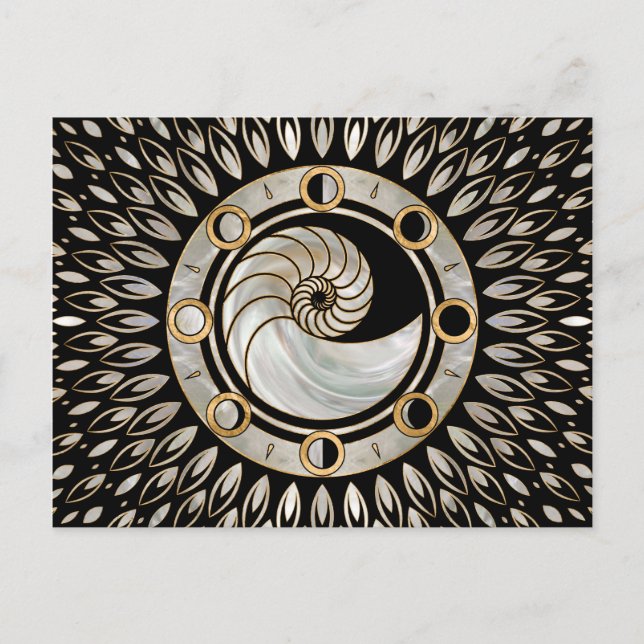 Nautilus Shell - Phases of the moon Postcard (Front)