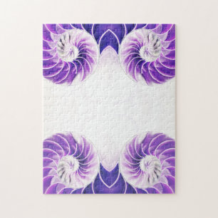 nautilus shell seashell Fibonacci swirl Jigsaw Puzzle