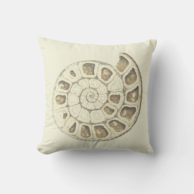 Nautilus Shell Throw Pillow (Front)