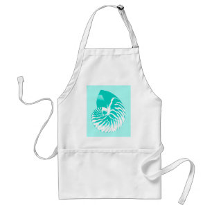 Nautilus shell - turquoise, aqua and white standard apron