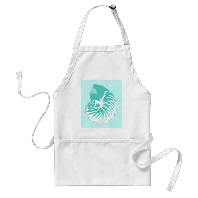 Nautilus shell - turquoise, aqua and white standard apron (Front)