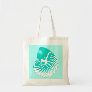Nautilus shell - turquoise, aqua and white tote bag