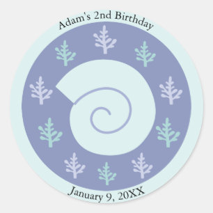 Nautilus Shell Under the Sea Birthday Classic Round Sticker