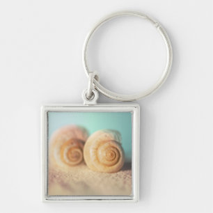 Nautilus Shells On Beach Keychain