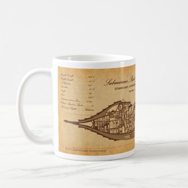 Nautilus SLS on Parchment by David McCamant Coffee Mug (Left)