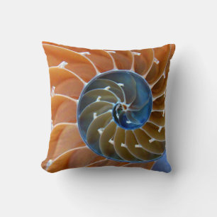Nautilus Spirals Throw Pillow