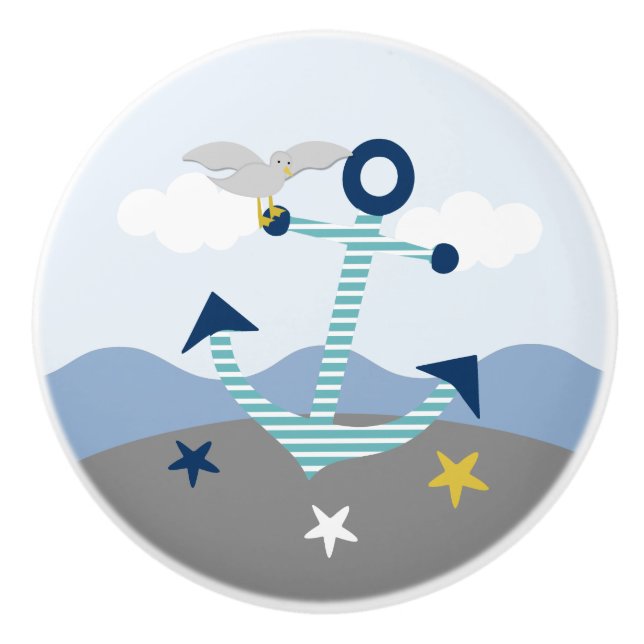 Nautique Ancre Nourrisson tiroir tire bouton (Devant)