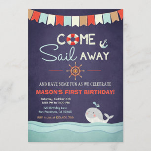 Nautique Anniversaire Invitation Venir Voilier Nau