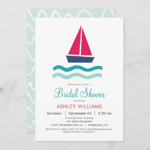 Nautique bateau à voile nuptiale Invitation douche
