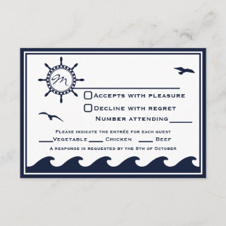Nautique bleu et blanc RSVP 3 Dinner Choice